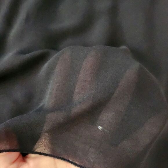 Ann Taylor LOFT Short Sleeve Sheer Blouse Ruffle at Bust Women's Size Medium - Picture 2 of 9